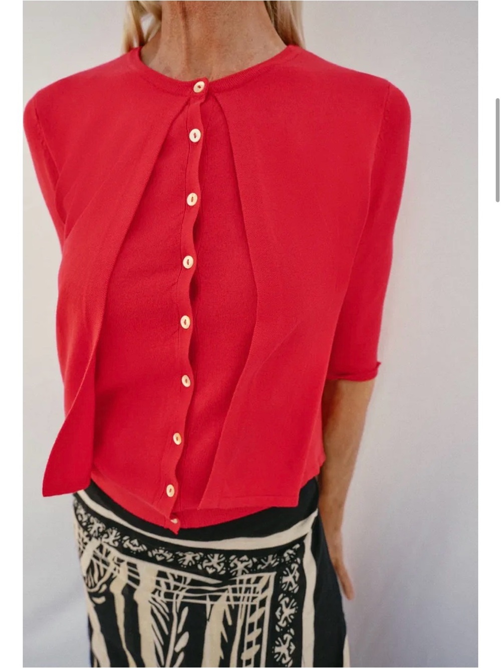 Red Button-Up Top - Picture 2 of 5